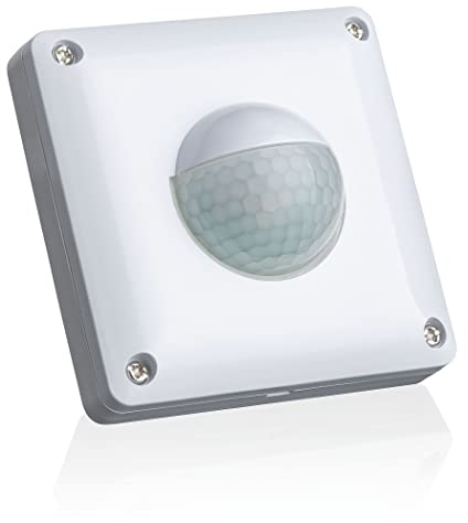 SEBSON 2x PIR Sensor Light Switch Outdoor, Wall Flush Mounted, Infrared Motion Sensor, LED suitable, IP65, Range max. 10m/190°, Installation 53x53x23mm