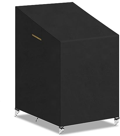 VANSHEIM Reclining Garden Chair Cover for Stacking Chairs, Garden Furniture Covers Rocking Chair Cover Outdoor Patio Chair Covers for Stackable Chairs Waterproof Oxford 70x96x110/150cm