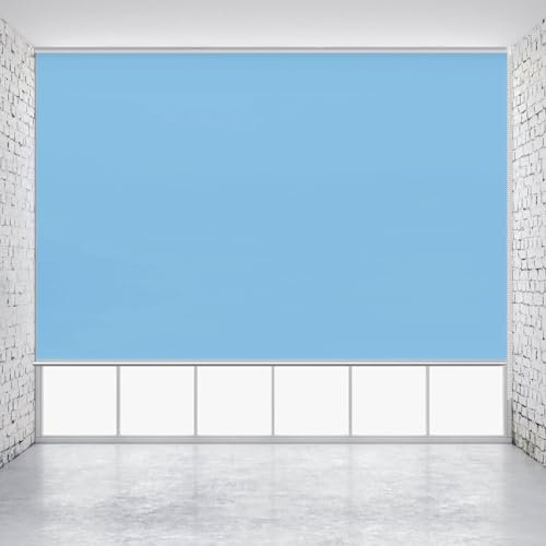 Doppelrollo Klemmfix Ohne Bohren 110 x 110 cm Sonnenschutz Blickdicht Klemmrollo Tür Fenster Rollo Einfache Installation für Schlafzimmer, Himmelblau