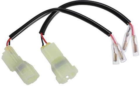 A ABSOPRO Motorrad Blinker Kabeladapter Stecker Für Honda 2 Stück | Material: Kunststoff, Gummi, Metall, Farbe: Schwarz, Länge: 20cm, Pin-Anzahl: 2