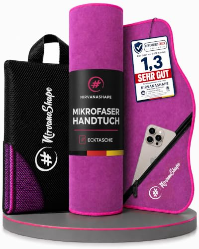 NirvanaShape Mikrofaser Handtuch, Microfaser Handtücher als Reisehandtuch, Strandtuch, Fitnesstuch, Sporthandtuch für Fitness, Strand M 120 x 60 cm