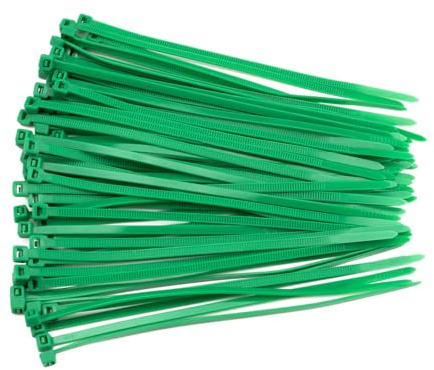 100 Stück Kabelbinder, grüne Kabelbinder für Garten, Schlauchschellen, für Elektriker (2,8 mm × 300 mm)