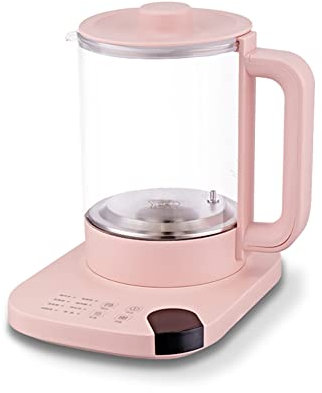 CGCSYZ Bollitore Elettrico 1.8L 800W con spegnimento Automatico e Filtro anticalcare Boom rapido Senza BPA Vetro con bollitore Elettrico in borosilicato,Rosa con Filtro,Tre Anelli (Rosa Tre Anelli)