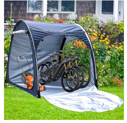 Bike Storage Can Be Spliced Bike Shed with Double Doors for 2-5 Bikes Electric Bike Cover Waterproof Outdoor,Black