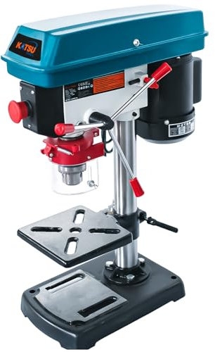 KATSU Tools Bench Pillar Drill Press 400W + 16mm Chuck + 5 Speeds Electronic Variable Speed Switch + 50mm Max Drilling Depth + Max 2620rpm + Height Adjustable Drill Table