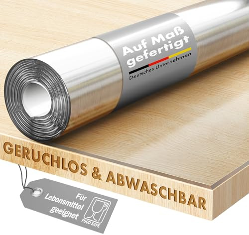 KARAT Semitransparente Tischfolie mit gerader Kante - Tischdecke nach Maß, Größe wählbar - Folie, Schutzfolie mattiert, Tischschutz (Crystal, B:90 x L:40 cm)