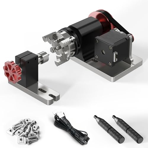 Twotrees Rotary Module Kit 4 Axis CNC for TTC450 TTC450 Pro Engraving Machine Rotary Axis Holder 4 mm - 60 mm Clamping Diameter 4:1 Chuck
