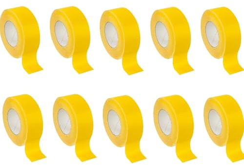 10x Klebeband gelb 60mm x 40m | für Dampfbremse Dampfsperre Dampfsperrfolie Dampfbremsfolie, OSB Platten | 10 Rollen
