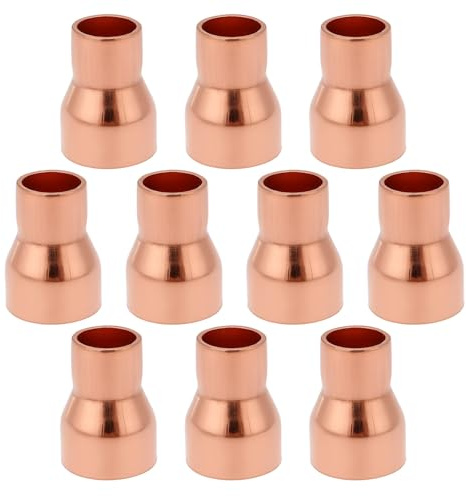 Create idea 10 Stück Kupfer-Reduzierstück Lötverbindung 15 Mm auf 10 Mm für Sanitär-Reduzierstück Gerader Anschluss Druckverschraubung Rohrverbinder Adapter