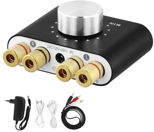 QWORK® Mini Amplificatore Bluetooth, Amplificatore Digitale Amplificatore Stereo HiFi 50W × 2, Amplificatore Bluetooth per Altoparlanti