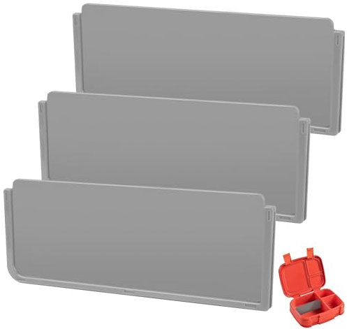 Linkidea 3 Pcs Lunch Box Insert Divider Replacements, Food Grade Bento Box Accessories for Food Dividing, 5.1'' Lunch Box Dividers (Grey)