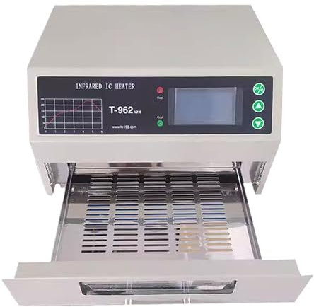 VNATWGOO Station De Soudage par Refusion, Four De Refusion Infrarouge 800 W, Station De Reprise De Chauffage Infrarouge PCB Professionnelle, Machine De Refusion Automatique De Soudage,220V