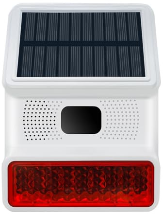 Quystetes Alarme stroboscopique solaire sans avec lumière sonore et flash pour système d'alarme 433 MHz WiFi GSM pour , la ferme