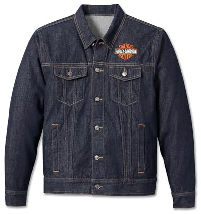 Harley-Davidson Men's Denim Jacket, Blue - 99027-23VM (US, Alpha, 3X-Large, Regular, Regular, Blue)
