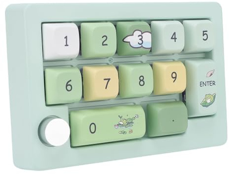 Zunate 12 Clavier de Jeu Mécanique clé, Clavier sans Fil RVB sans Fil câblé 2,4g BT Macro OSU avec Commutateurs Swappables Chauds, Commandes de Joystick et de Bouton, pour Les Jeux PC (Green)