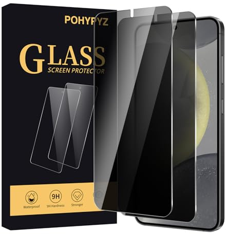 POHYPYZ 2 Stück Sichtschutz Schutzfolie für Samsung Galaxy S24， Anti-Spy Schutzglas，Sichtschutz Displayschutz，Sichtschutzfolie，Datenschutzfilter，9H Härte，Kratzfest，Bläschenfrei
