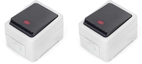 Interruptor de Superficie de 1 Llave y 2 vías, Color Gris; Ideal para controlar Luces y electrodomésticos en hogares y oficinas. (Paquete de 2)
