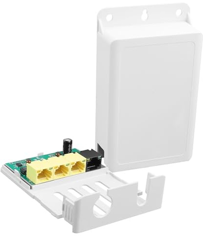 TIENFOKOTA Extensor PoE Gigabit para exteriores, repetidor POE impermeable de 1 en 3 salidas, 802.3af/at, se extiende hasta 250 m, ideal para cámaras IP y redes al aire libre, montaje en pared Plug