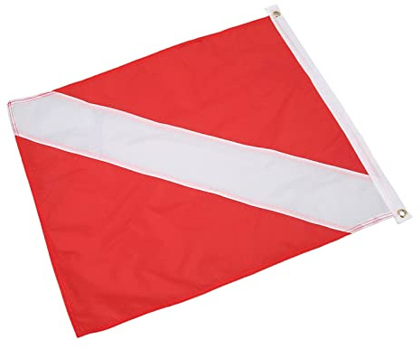 Yctze Drapeau de Plongée en Nylon Rouge et Blanc avec Assemblage Facile pour la Plongée en Apnée, la Navigation de Plaisance et les Aventures Sous-marines