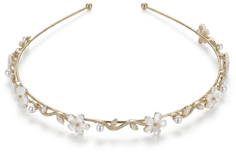 Haarschmuck Kommunion Mädchen, Gold Blumen kommunion Haarschmuck für Mädchen Hochzeit und Besondere Anlässe Blumenkranz Kopfschmuck für Braut Geschenk