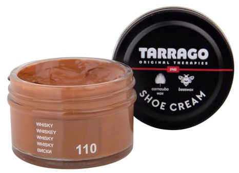 Tarrago | Basic Shoe Cream 50 ml | Crema Protectora para Calzado de Cuero | Betún para Zapatos | Cuidado del Calzado | Nutre, Repara y Protege | Abrillantador | Color Whisky