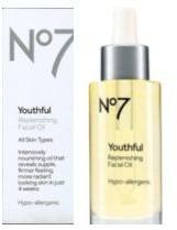 Boots No7 Youthful Replenishing Facial Oil 30ml-FOR ALL SKIN TYPES-GIVES MORE RADIANT LOOKING SKIN IN 4 WEEKS