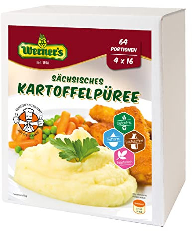 Werner´s Kartoffelmus / Püree - Großgebinde - 4 x 0,5 kg in einem Karton, entspricht: 4 x 16 Portionen, glutenfrei, laktosefrei