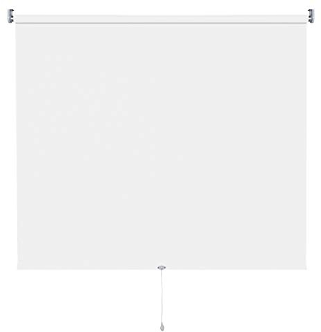 Verdunkelungsrollo Springrollo Mittelzugrollo 13 Farben klemmfix Rollo ohne Bohren Breite 62-202 cm Höhe 180 cm Fenster Vorhang blickdicht verdunkelnd klemmbar Klemmträger (82 x 180 cm / Weiß)