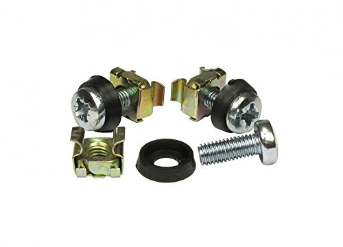 Alida Systems ® -M6 Cage Nuts, Bolts with Steel Pozidrive Head and Plastic Washers- 50 Pack