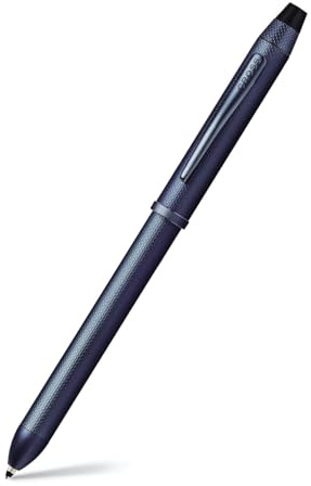 Cross Tech 3+ Multifunktionsschreibgerät (Geschenkbox, Drehbleistift, Kugelschreiber, Radierer/Stylus Kappe) Blau strukturiert
