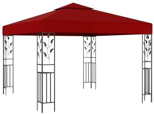 vidaXL Paviljong 3x3 m vinröd