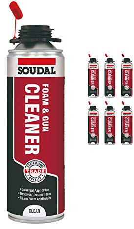 6 x Expanding Foam Gun Cleaner Soudal Liquid Cleaning Solvent 500ml