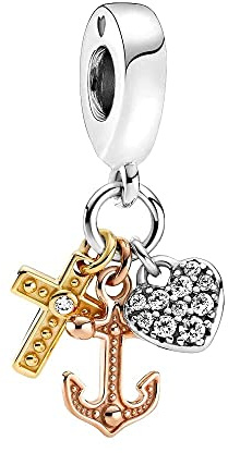 MariaFonte Charm Anhänger Neu 2025 Kompatibel Alle Marken Armbänder Halsketten Anker Kreuz Original Angebot Silber 925 Geburtstag Jubilaum Mama Kompatibel Glücksbringer Herz Familie Weihnachten