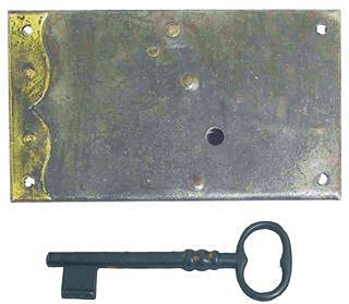 Antikhof Lucchetto Serratura per mobili in ferro anticato, altezza: 7,5 cm, larghezza: 13,0 cm, dimensioni: 11,0 cm, numero: KASSL 110 A