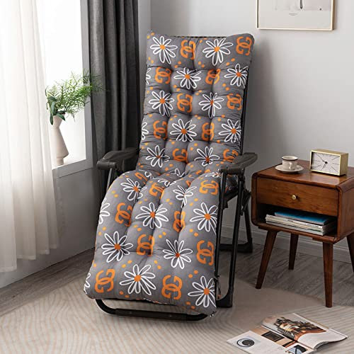 Auflagen für Gartenliegen Gartenstuhlauflage Polster Deckchair Sitzkissen Gartenstuhl Kissen 8 cm dick, für Gartenmöbel (Nicht enthalten Stühle) (Orange Blossom 47inch)