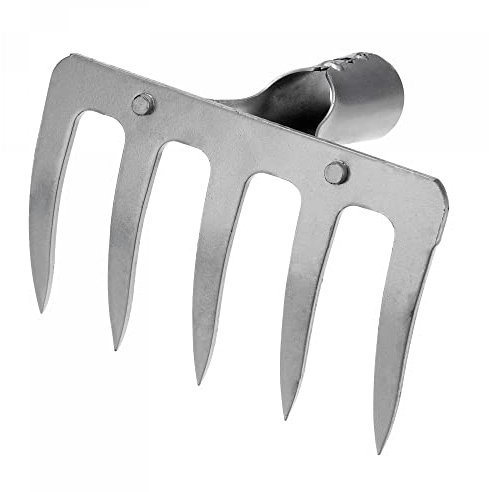 sourcing map 5 Teeth Garden Rake Head, Galvanized Manganese Steel Stone Rake for Garden Farm Backyard without Handle Hard Rake Head Only, Silver Tone