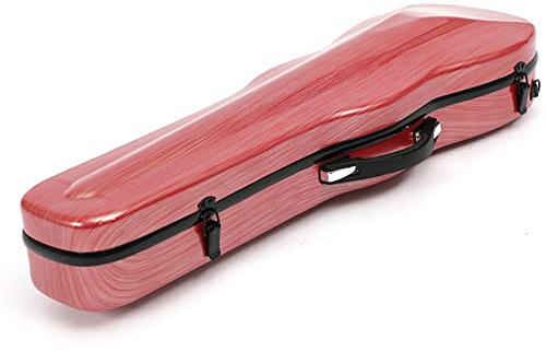 HDYNUZ Geigenkoffer, Leichter Geigenkoffer aus Kohlefaser, dreieckiger Koffer, Harte Schale, mit eingebautem Hygrometer (Color : Pink, Size : 1/2)