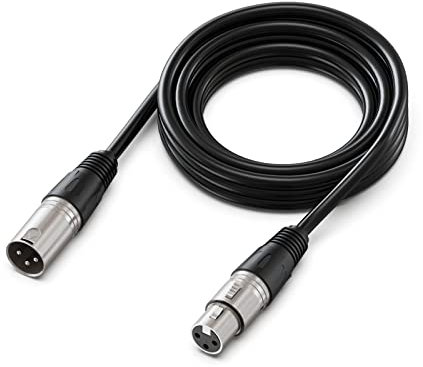 FIFINE XLR Cable, 10ft With Balanced 3 PIN, Male to Female Mic Audio Cord, Speaker Cable, Mic Wire, Compatible With Microphone for Recording Podcast Streaming, Black-L9