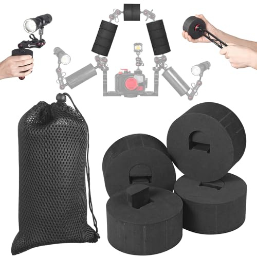 MINIFOCUS 4Pcs Unterwasserkamera Auftrieb Float Kits, Auftrieb vorgesehen 175g*4, Durchmesser 3.15, Dicke 1.5, Aquatic Arm Float Kit für Seafrogs/nitescuba/Starbea schwimmende Arme Tauchen Tablett