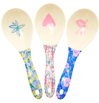 Rice, 3 Salatlöffel mit Blumenmuster, MESAL-SS23XCP