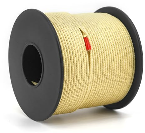 NewDoar Cordones trenzados Kevlar resistentes a la abrasión de 1,5 mm 50 pies/120 pies/200 pies, 12 hebras, alta resistencia, resistente al desgaste, ignífugo, adecuado para camping, cometa, pesca