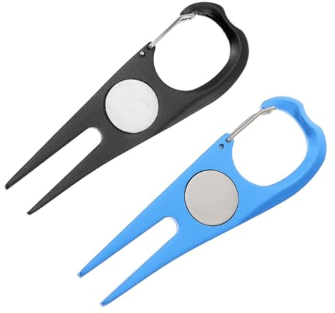 SUPVOX Strumento in Lega Alluminio Leggero Inossidabile e Acciaio per Riparazione 2 Pezzi Portatile Accessori Festival Golf Divot