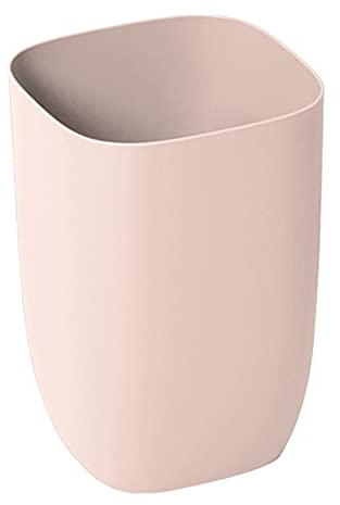 Sefdrert Bathroom Trash Bin Small Office Can Plastic Waste Paper Rubbish Bin Modern Bin for Bathroom Bedroom Living Room Pink