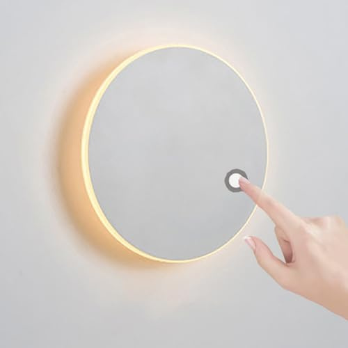 TZSMUM LED Wandleuchte Innen Modernes Design mit Touch Control Schalter Wandlampe LED Aluminum Wandbeleuchtung Spotlicht Warmweiß für Badezimmer Wohnzimmer Schlafzimmer Flur (Warmes Licht,Weiß-20cm)