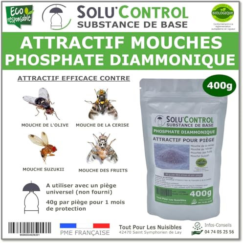 Phosphate Diammonique, appât naturel contre les mouches des fruits, SOLU'CONTROL - Sac de 400 g