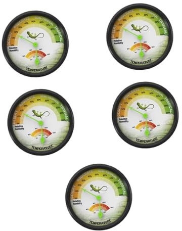 Sosoport 5stücke Thermometer Hygrometer Für Reptilien Hochpräziser Wasserdichter Feuchtigkeitsmesser Für Terrarien Installieren Mechanisch Batterieunabhängig Für Schildkröten Und