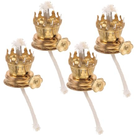 Supvox Öllampenhalter-set 4-teilig Kerosinlampensockel Metallregler Vintage-stil Öllampenbrennerteile