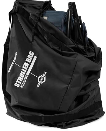 GREMEX Kinderwagen Transporttasche Flugzeug - Buggy Reisetasche Schwarz | Universelle Buggy Transporttasche für Flug - Wasserdicht, reißfest, große Kapazität, für die meisten Modelle