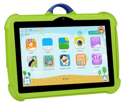 Djowyh Tablette 4 Go + 64 Go, Tablette résistante aux Chutes, Tablette pour Haute résolution de 7 Pouces, Tablette légère avec Batterie 4000 mAh, Tablette Polyvalente avec Double caméra