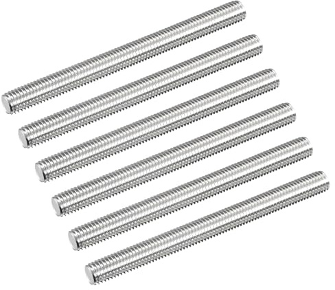 QUARKZMAN 6 Pcs Tige Filetée M12 x 150mm 1.75mm Pas de Filetage en Acier Inoxydable 304 Tiges Filetées Entièrement à Droite, Goujons de Barre pour Réparation, Bricolage